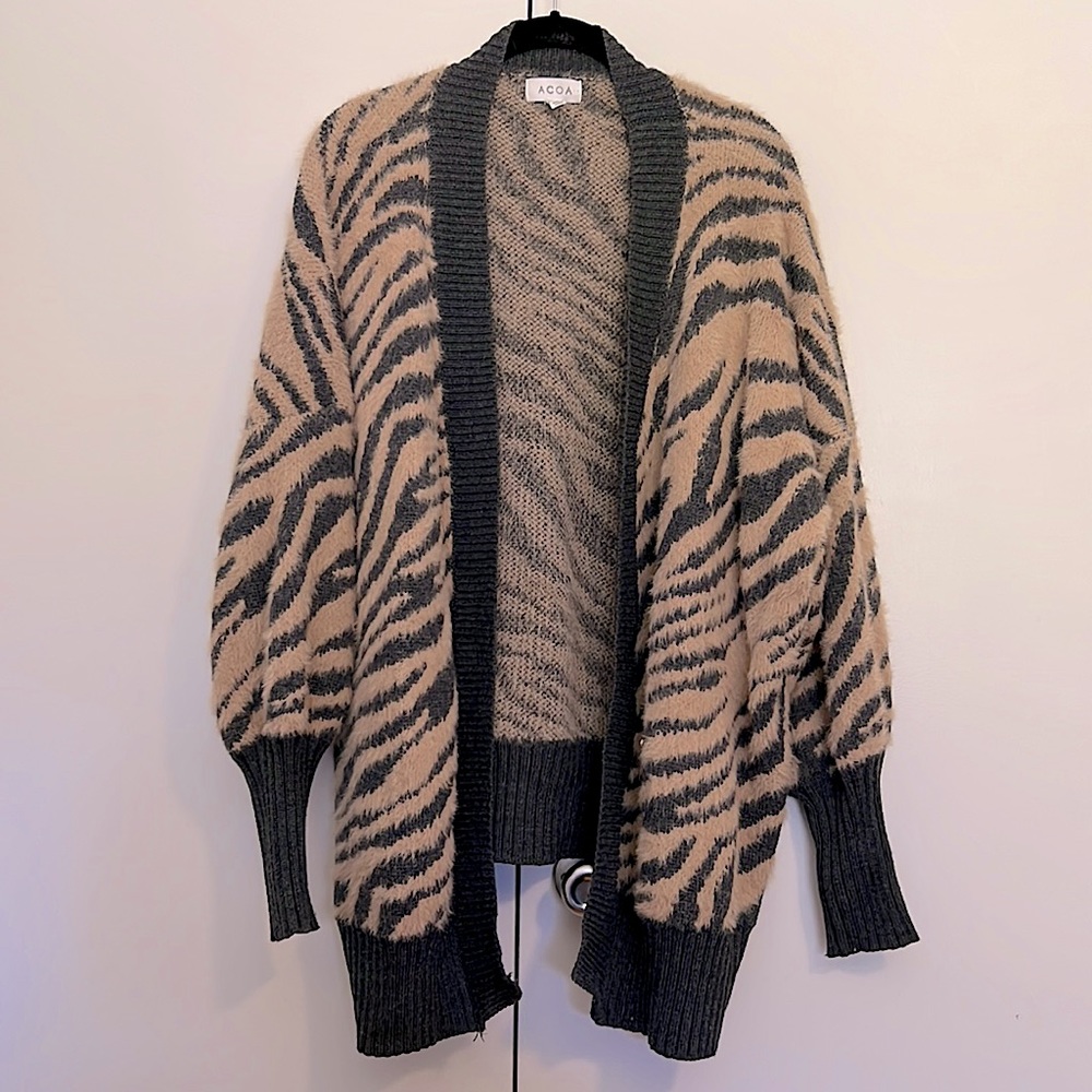 Acoa Animal Print Cardigan Sweater
